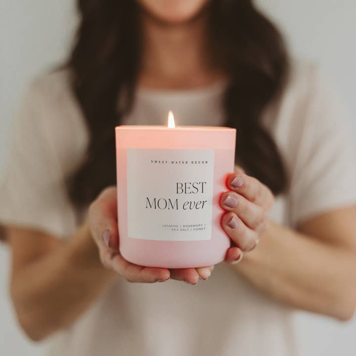 Sweet Water Decor - Wholesale Jar/Filled Candle - Best Mom Ever 15 oz Soy Candle, Matte Jar - Gifts