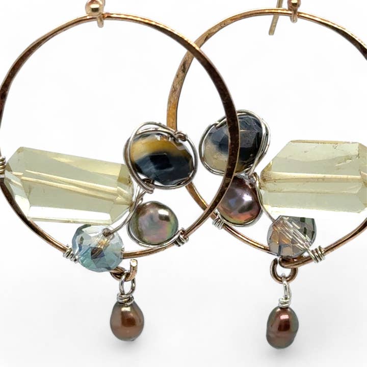 Art by any Means Jewelry - Wholesale Dangle Earrings - Embroidered Hoop Earrings E835366