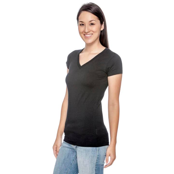 Mermaid of Hilton Head - Wholesale T-Shirt - Women's - LAT Black Ladies Junior Fit V-Neck T-Shirt1