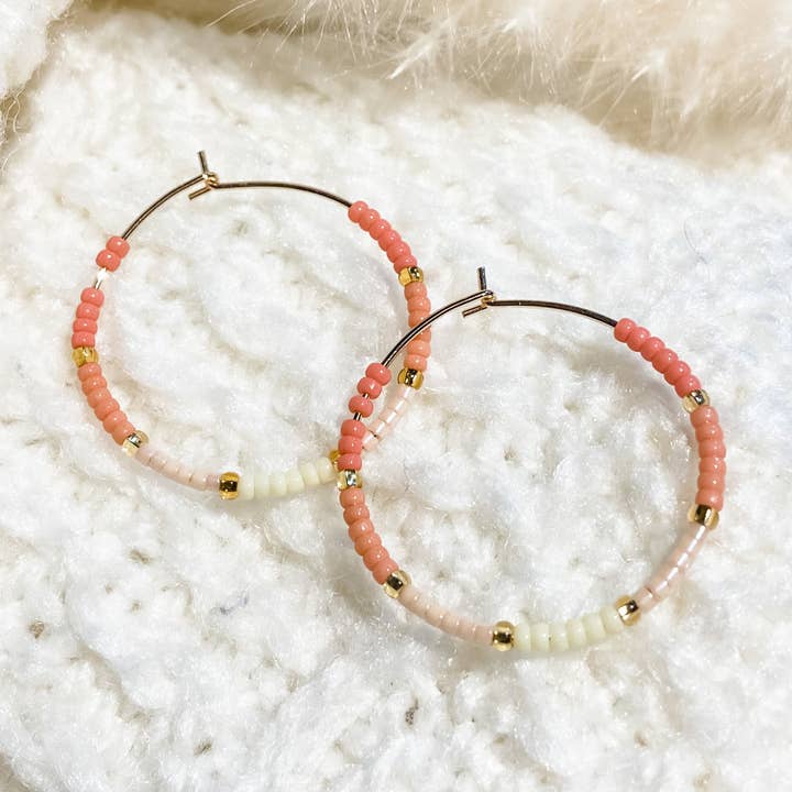 Orecchini a Cerchio con perline Boho Babe per la vendita all'ingrosso da parte di Dainty Daisy Bead Co.