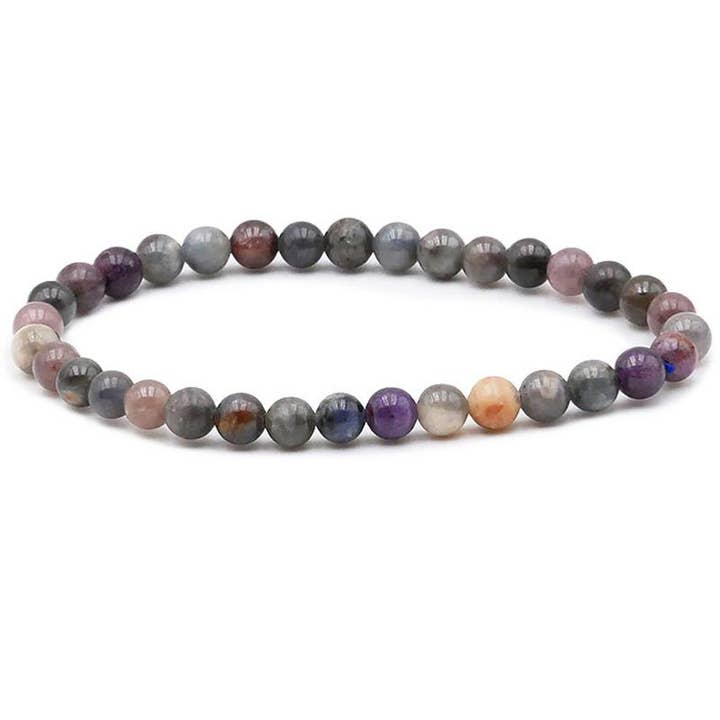 Multicolored sapphire bracelet India AB (beads 5-6mm) for wholesale by La Boîte à Cailloux