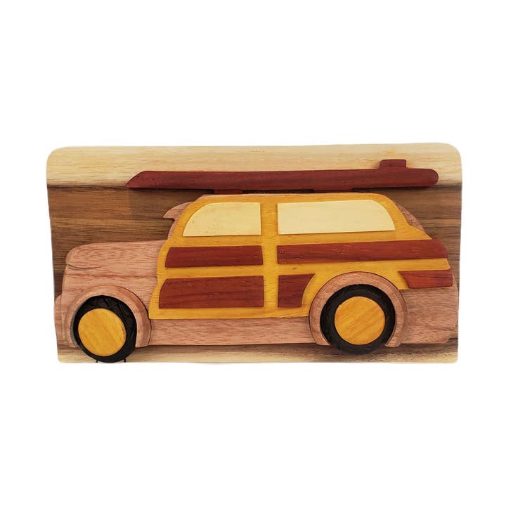 Woody Wagon - Hand Carved Keepsake Gift Box for wholesale by Carver Dan's