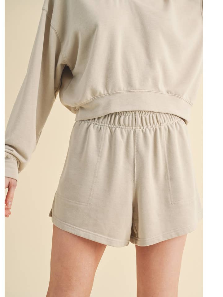 WASHED FRENCH TERRY SWEAT SHORTS / WL24-8797B for wholesale by Wishlist Apparel