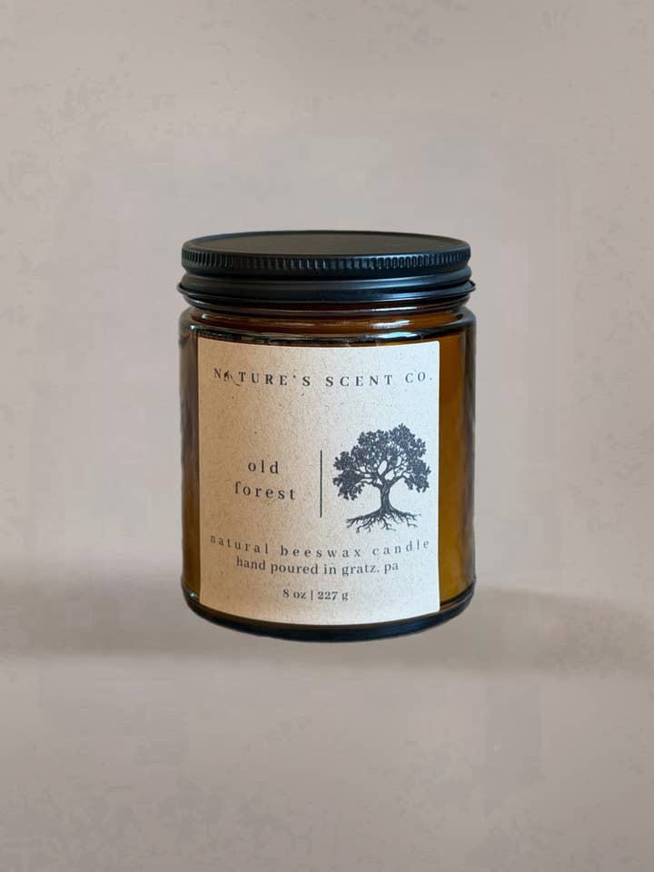 Old Forest Beeswax Candle | Deep Evergreen & Earthy Woods for wholesale by Nature’s Scent Co