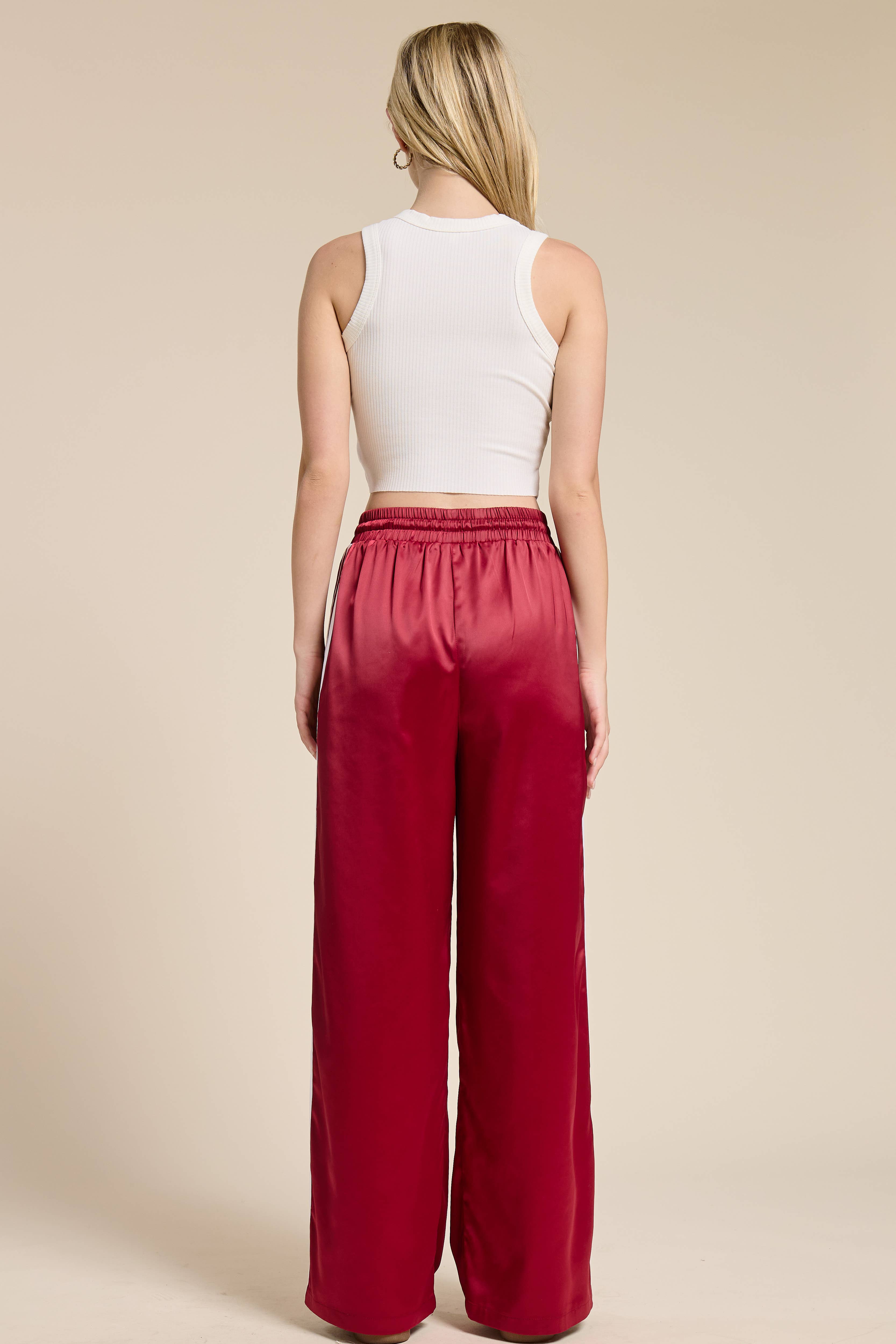 Mimosa - Vente Pantalon – femme - Pantalon de survêtement en satin avec bandes latérales2