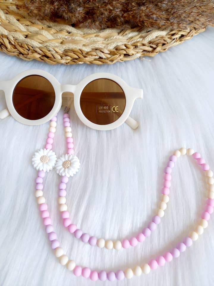 Zonnebrilkoord Madelief roze/lila for wholesale by Happy by Lies