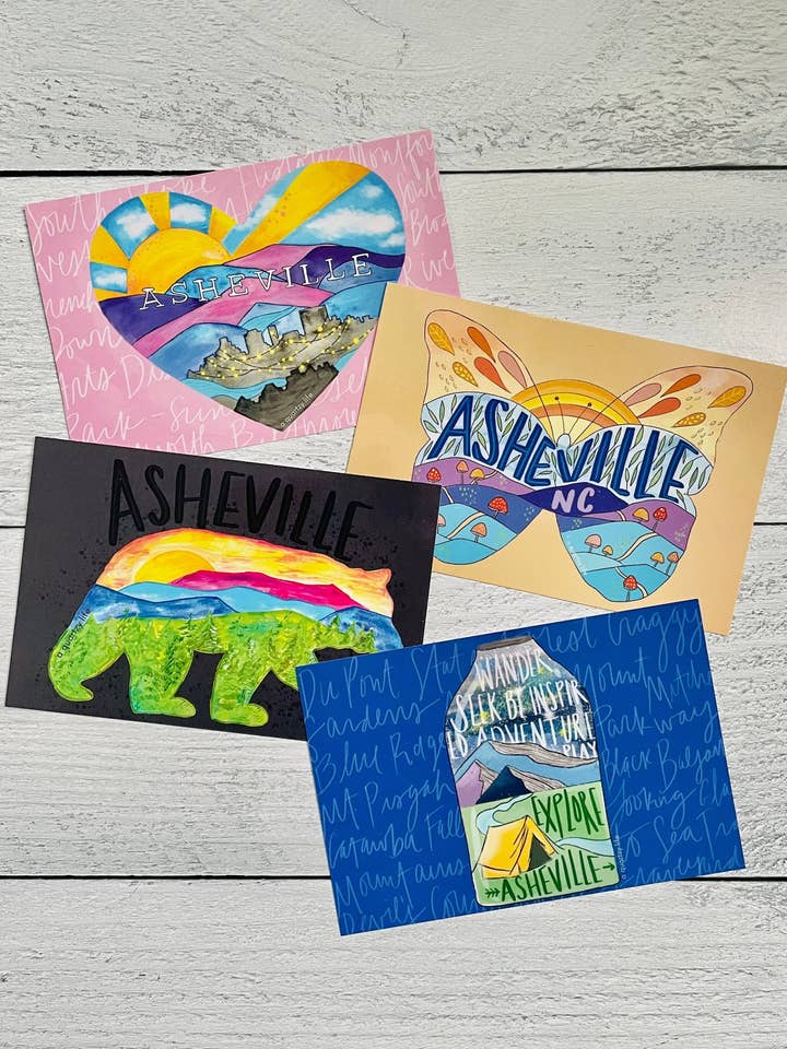 Cartes postales mignonnes Asheville 4x6 pour la vente par A Quartzy Life