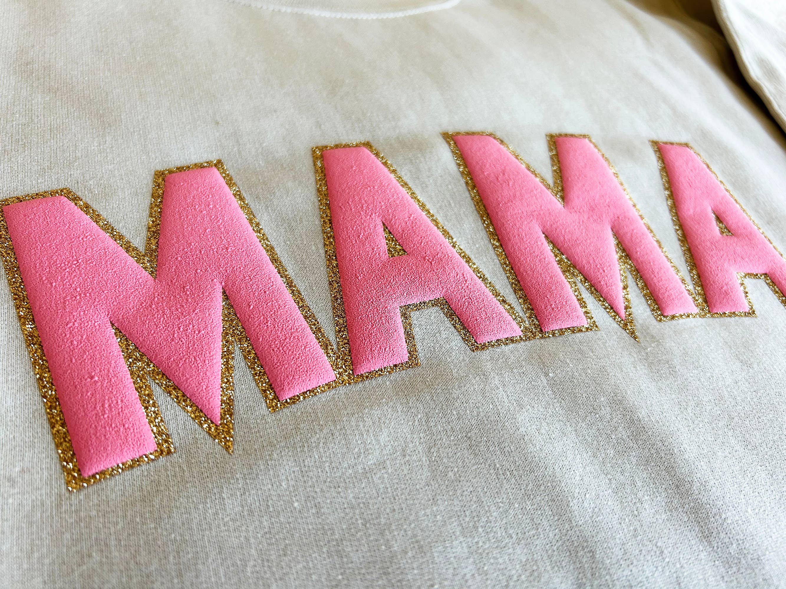 Nobullwoman Apparel - Wholesale Graphic Sweatshirt - Women's - CUSTOM Embossed BLOCK Puff Print & GLITTER Crop Sweatshirt7