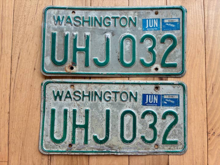 1968-1982 Coppia di Targhe dello Stato di Washington - Verifica con il DOL per YOM per la vendita all'ingrosso da parte di RusticPlates