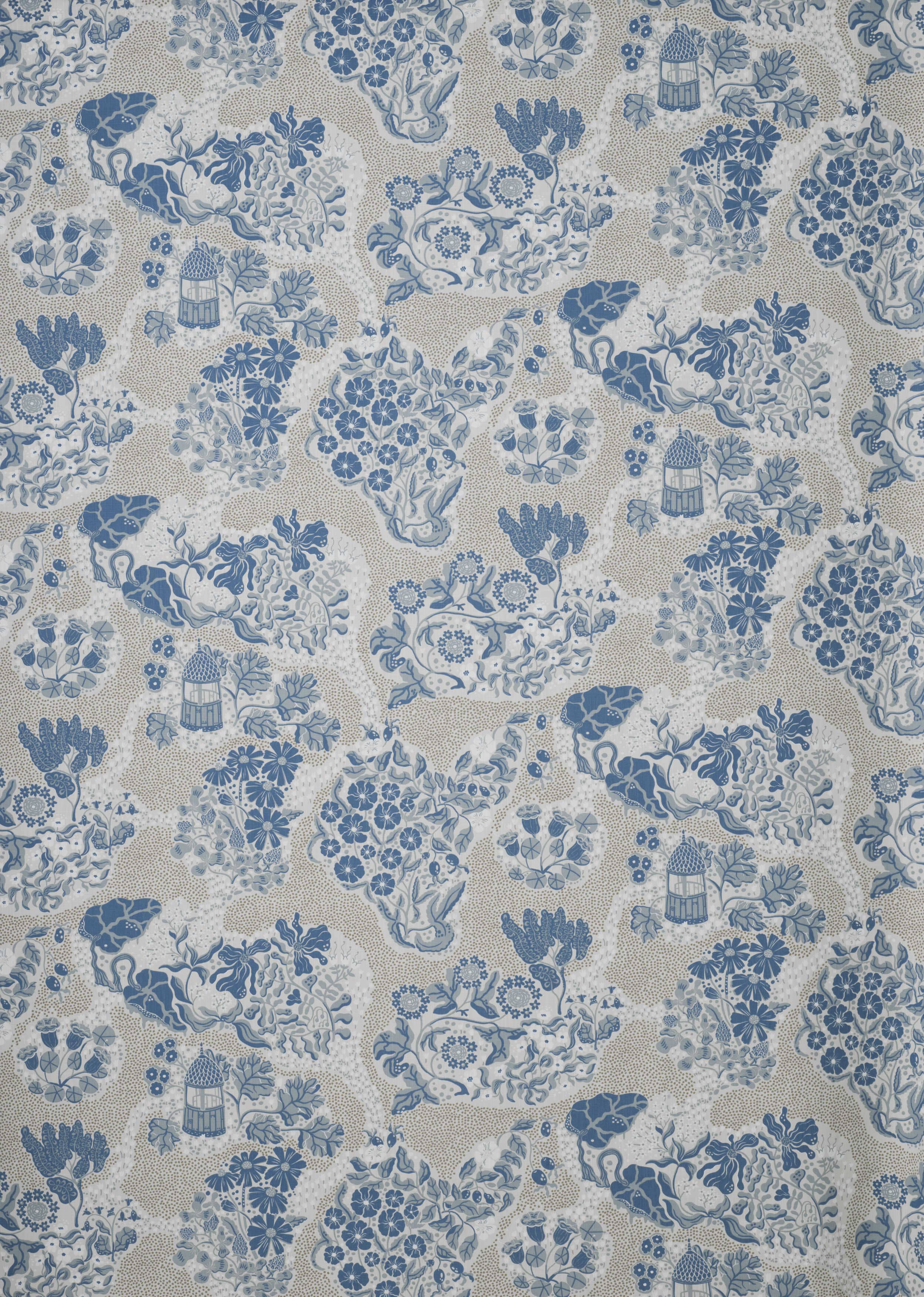 Spira of Sweden - Wholesale Fabric - TRÄDGÅRD fabric 150 cm - Blue1
