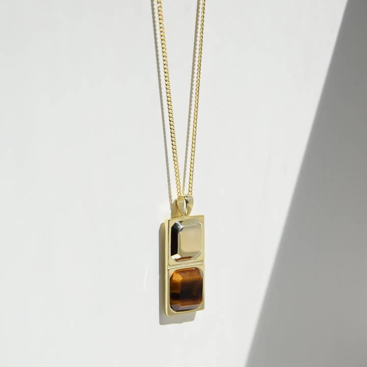 ROCK & STEEL - Wholesale Pendant/Charm Necklace - Kette HORUS TIGERAUGE | 925 SILBER6