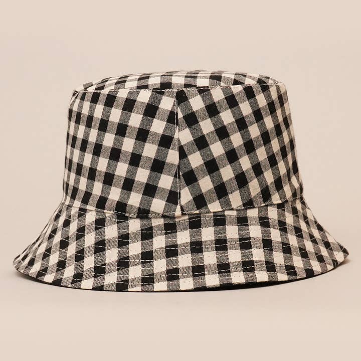 Fashion City - Venta al por mayor Gorro estilo pescador - Mujer - Sombrero pescador reversible de cuadros vichy