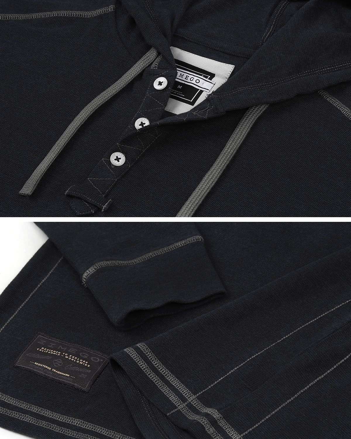 ZIMEGO – Hoodie - Homem por atacado – Camisola Térmica com Capuz de Manga Comprida Básica Casual para Homem ZIMEGO11