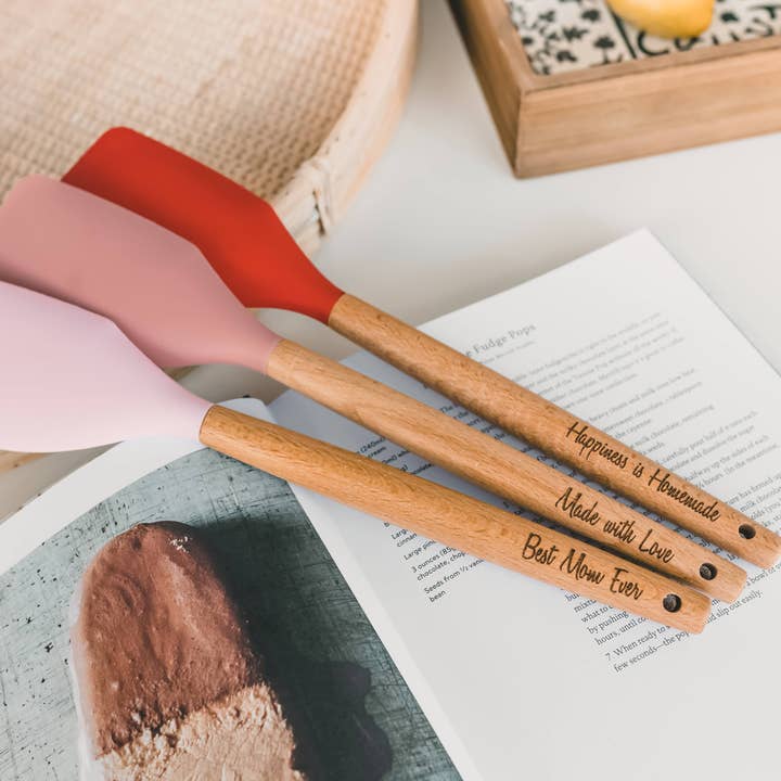 AFewSpareMoments - Wholesale Spatula/turner - Spatulas, Engraved kitchen utensils, Wood, Silicone,15