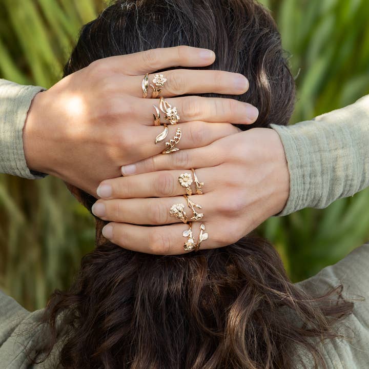 Nina Designs - Wholesale Cocktail/Statement Ring - Adjustable Birth Flower Rings26