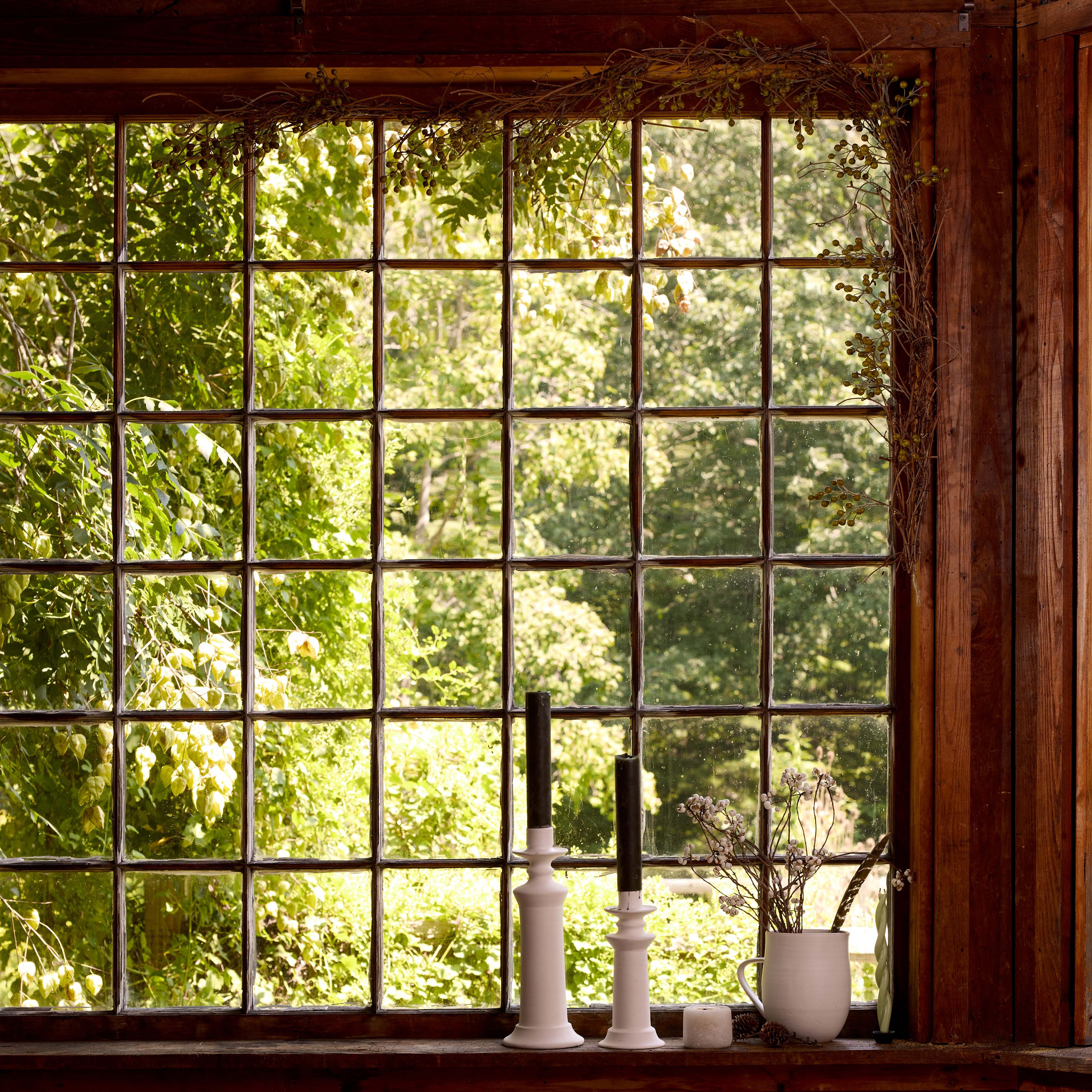 Bloomist - Vente Fanion/guirlande - Guirlande d'été écologique en faux baies d'ilex vertes, 6 pi2