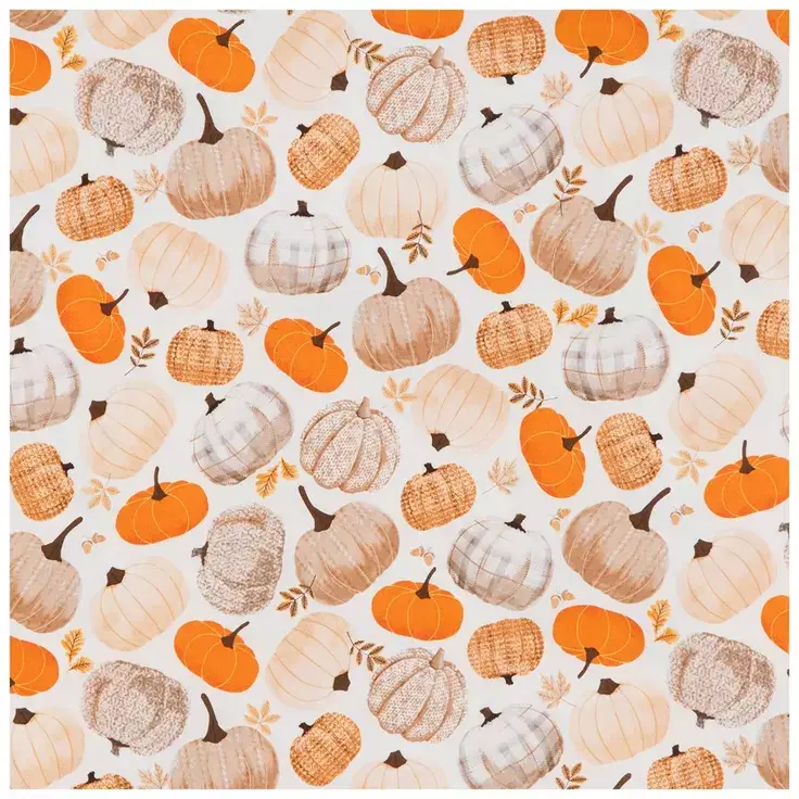 BibbyBubby - Wholesale Pet Bandana - Dog - Cream Pumpkins Fall/Halloween Dog Bandana (Snap-on)1
