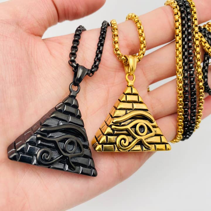 Egyptisk Pyramid Eye of Horus vedhæng halskæde - MJ/MNP for engroshandel hos Mio Queena