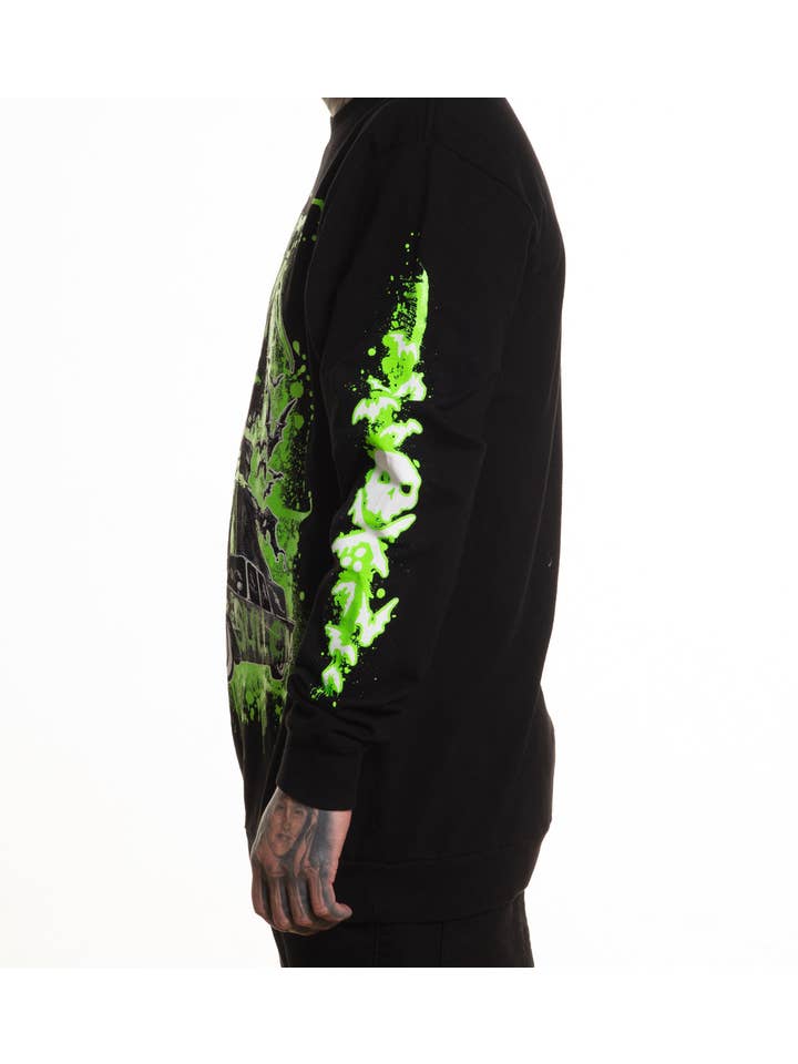 JET BLACK Never Late French Terry Longsleeve for wholesale on Faire6