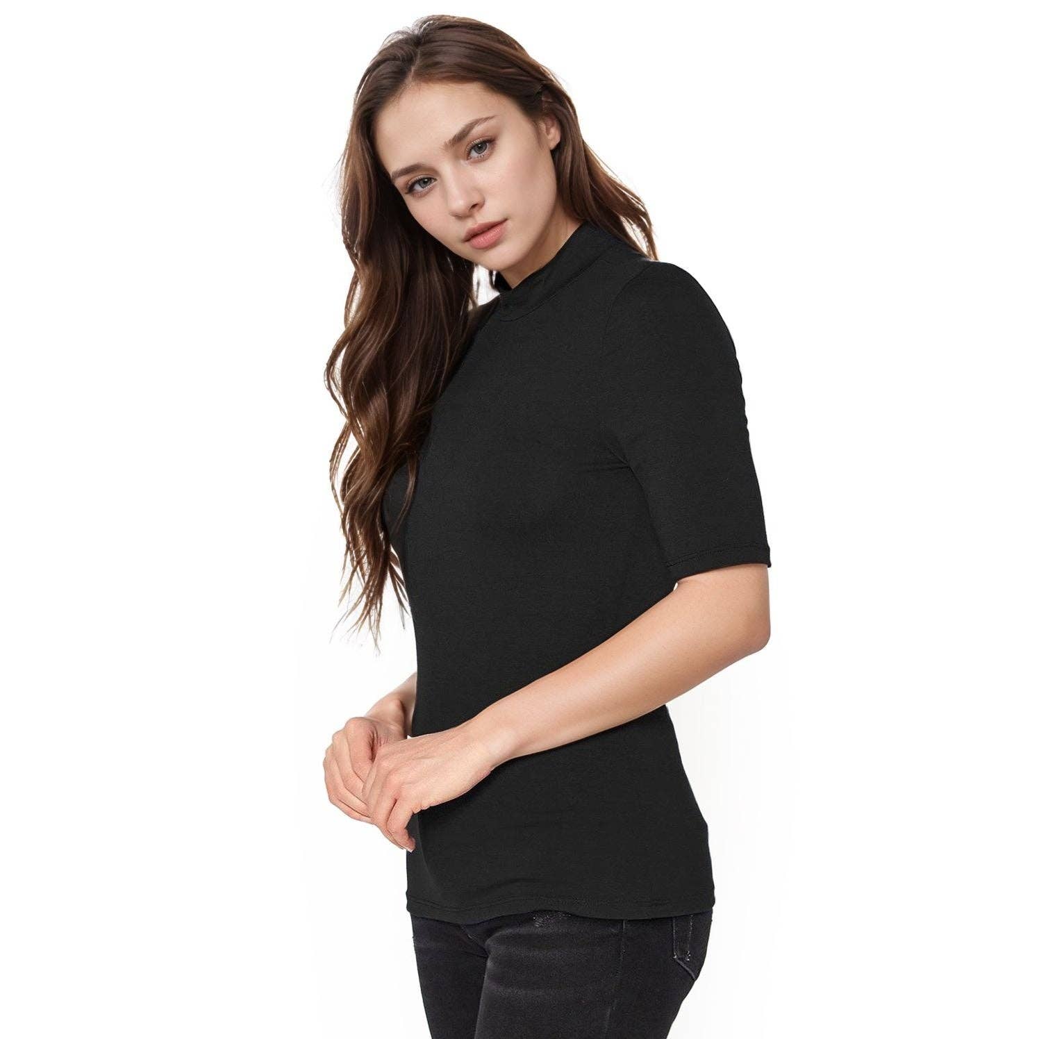 Robin K – Top de malha - Mulher por atacado – Bellatrix Feminino De Manga Tartaruga Justo Top Justo3