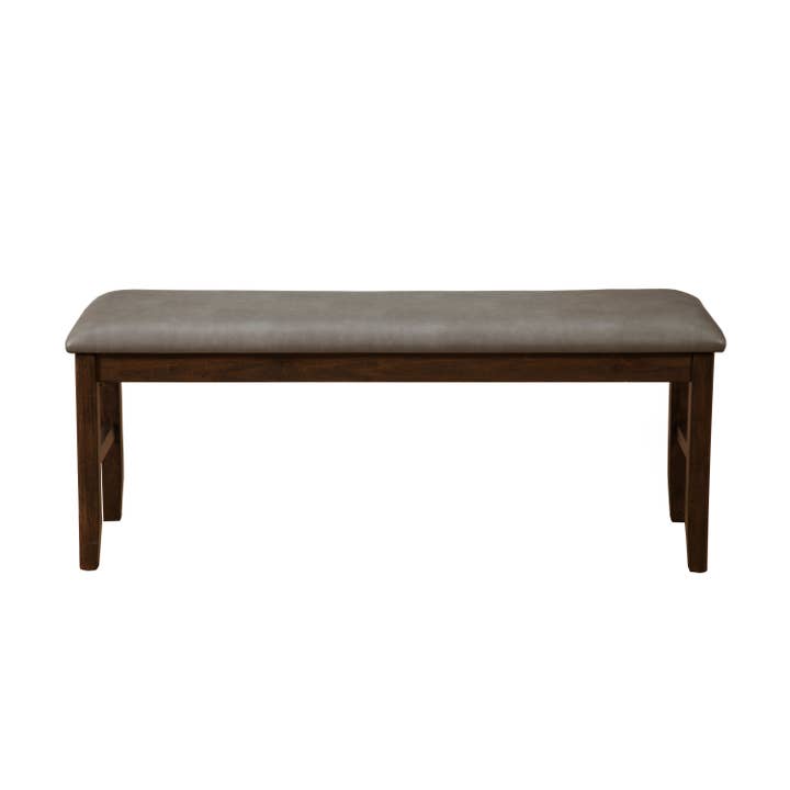Banc contemporain en cuir marron foncé pour la vente par IDEAZ International LLC