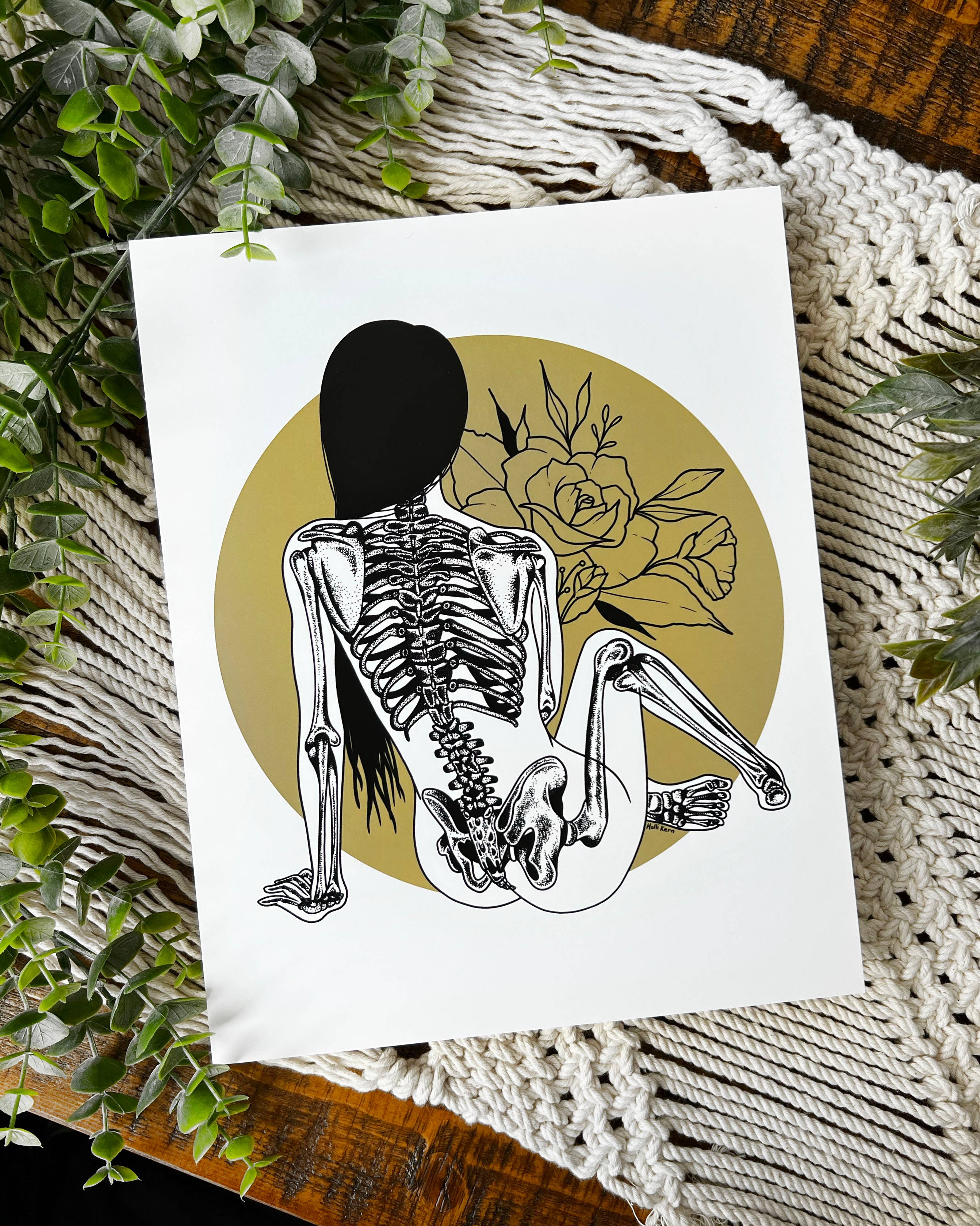 Holli Rose Art - Vente Affiche d'art - Impression artistique Skeleton Girl1