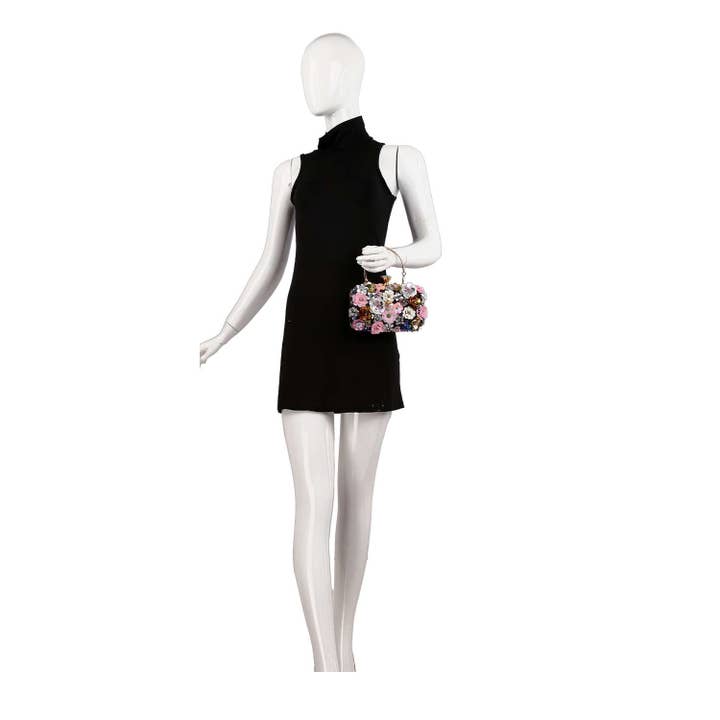 Handbag Factory Corp – Engroshandel Clutch - Dame – Aftentaske med hævet blomsterperler