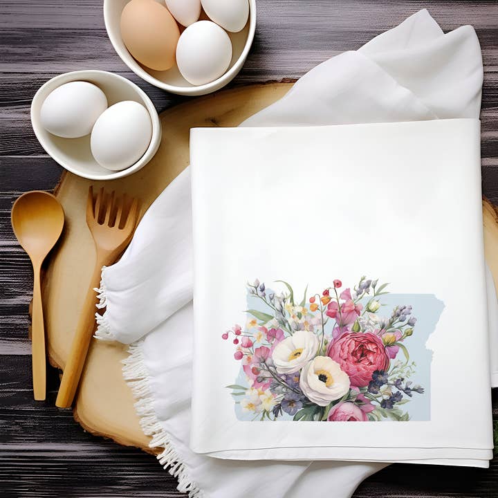 Oregon Sommerblumen Geschirrtuch | Vier-Jahreszeiten-Kollektion für den Großhandel von Paperfinch Design