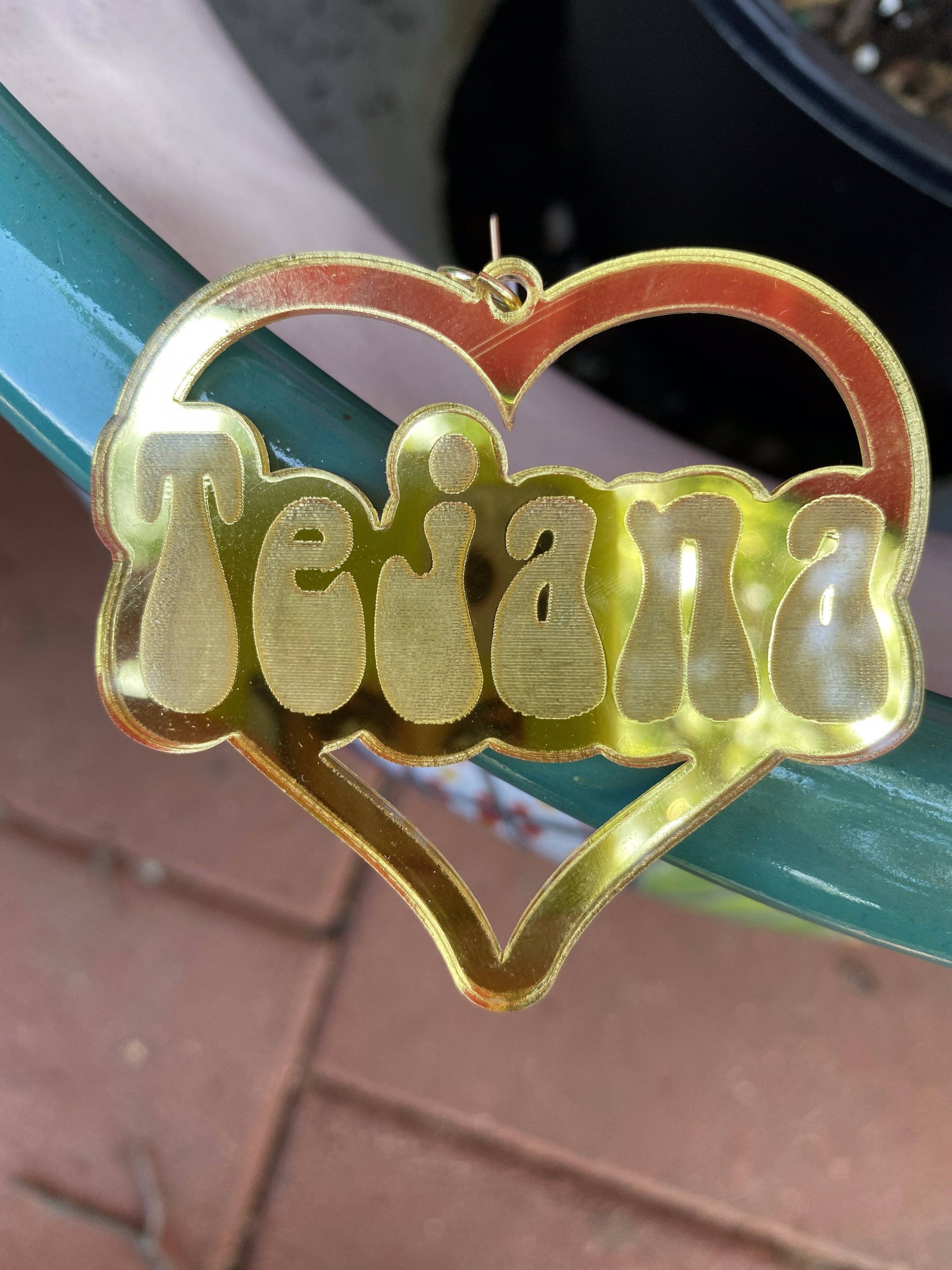 Very That - Wholesale  - Tejana Mirrored Gold Acrylic Earrings0
