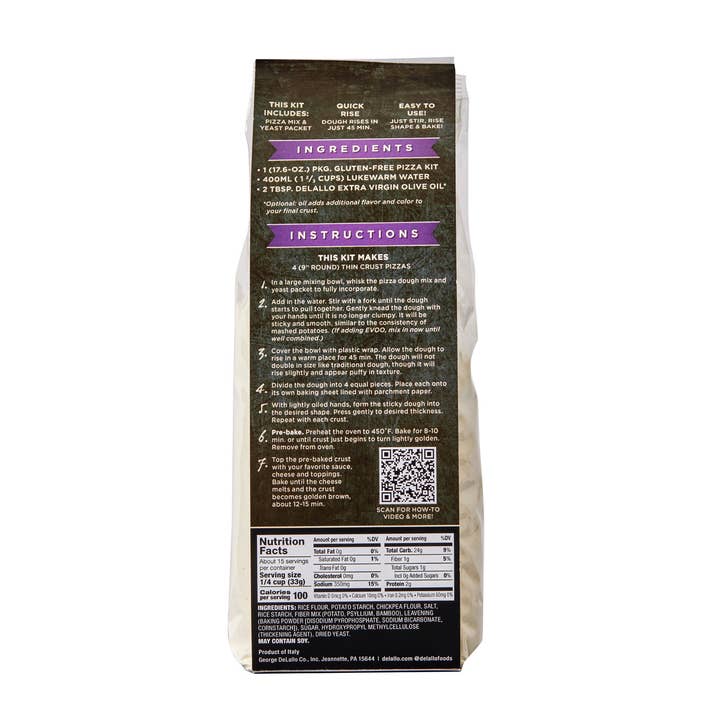 Delallo - Vente Farine sans gluten - Mélange pour pâte à pizza sans gluten1