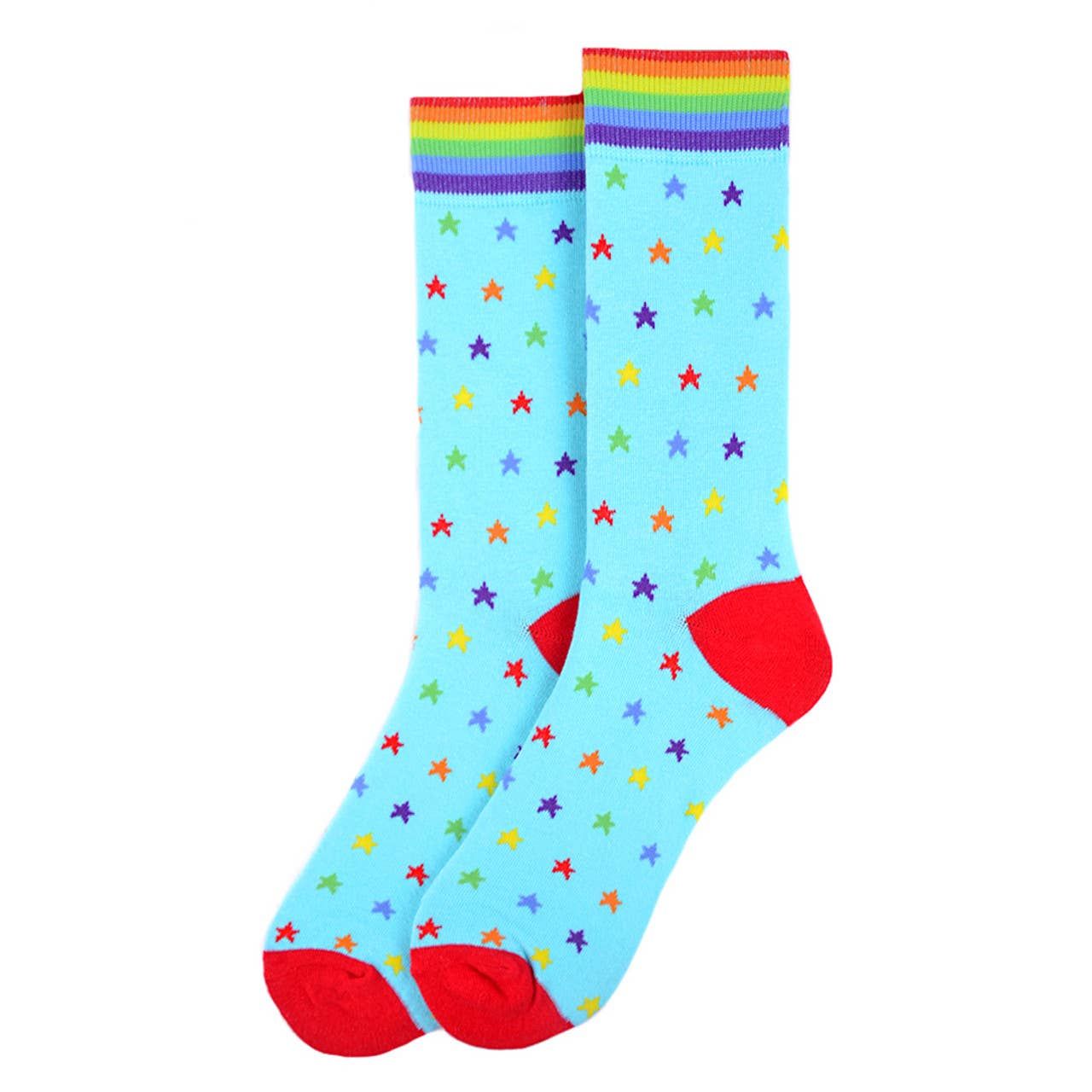 Selini New York - Wholesale Socks - Men's - Men's Rainbow Stars Novelty Socks - NVS195801