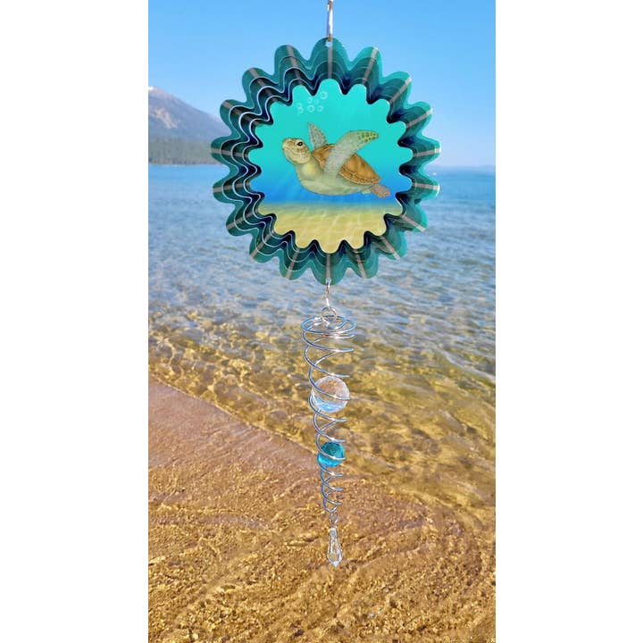 Spinfinity Designs - Wholesale Wind Spinner - Animated Sea Turtle - Mini Set Wind Spinner