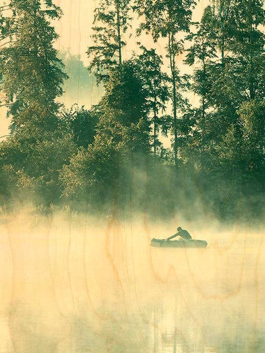 TRÄKORT FISKARE GRÖN KANOT för wholesale av Hironwoods