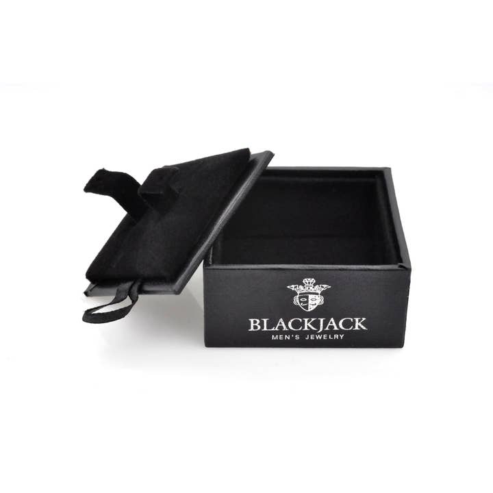 Blackjack Mens Jewelry - Wholesale Jewelry Set - Men's Stainless Steel And White Carbon Fiber Bracelet And Cufflink Set