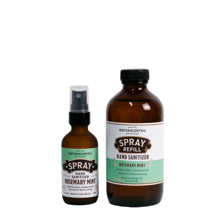 Naturacentric - Wholesale Hand Sanitizer - 2 oz Rosemary Mint Essential Oil Hand Sanitizer Spray