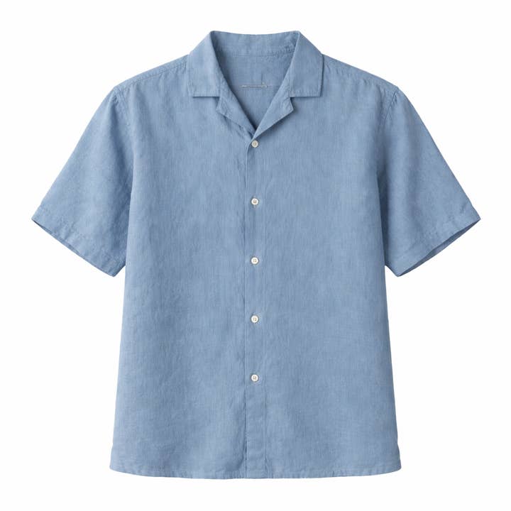 Papète Blue Charron Linen Shirt for wholesale by JAQK