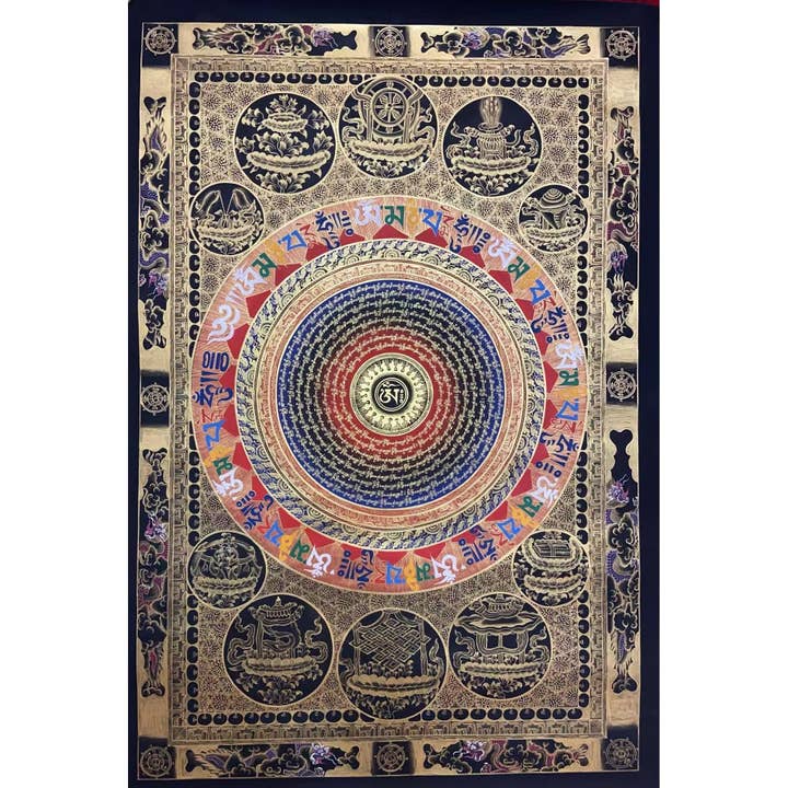 Grande Thangka Mandala do Mantra Om por atacado de Art Of Tibet