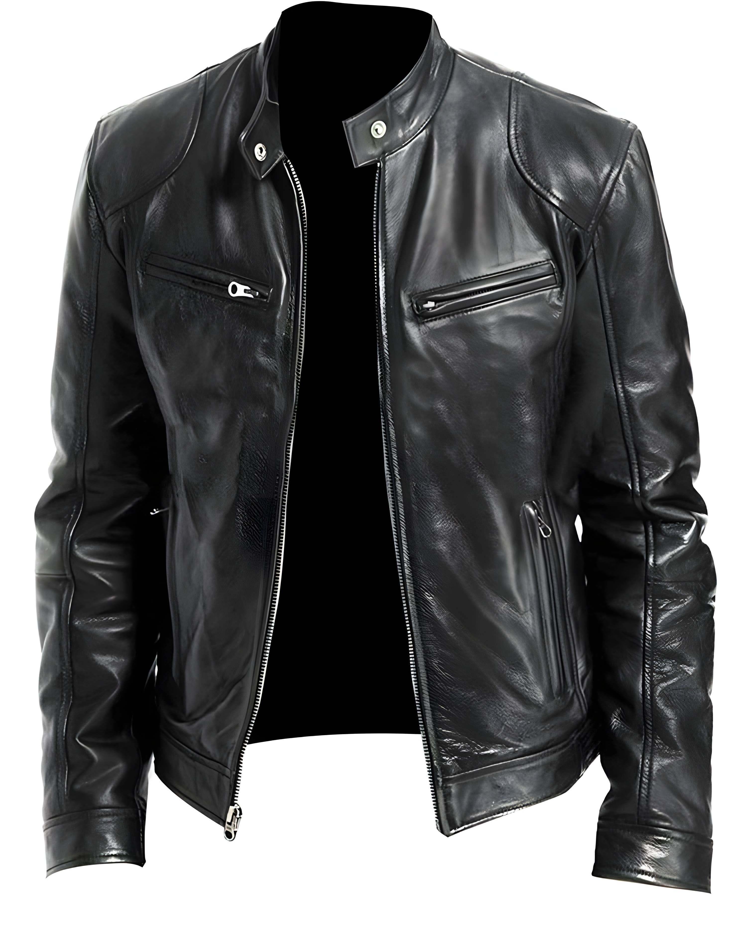 TA Impex - Wholesale Leather Jacket - Men's - Sustainable Eco Luxe Rider: Men's Black Leather Jacket