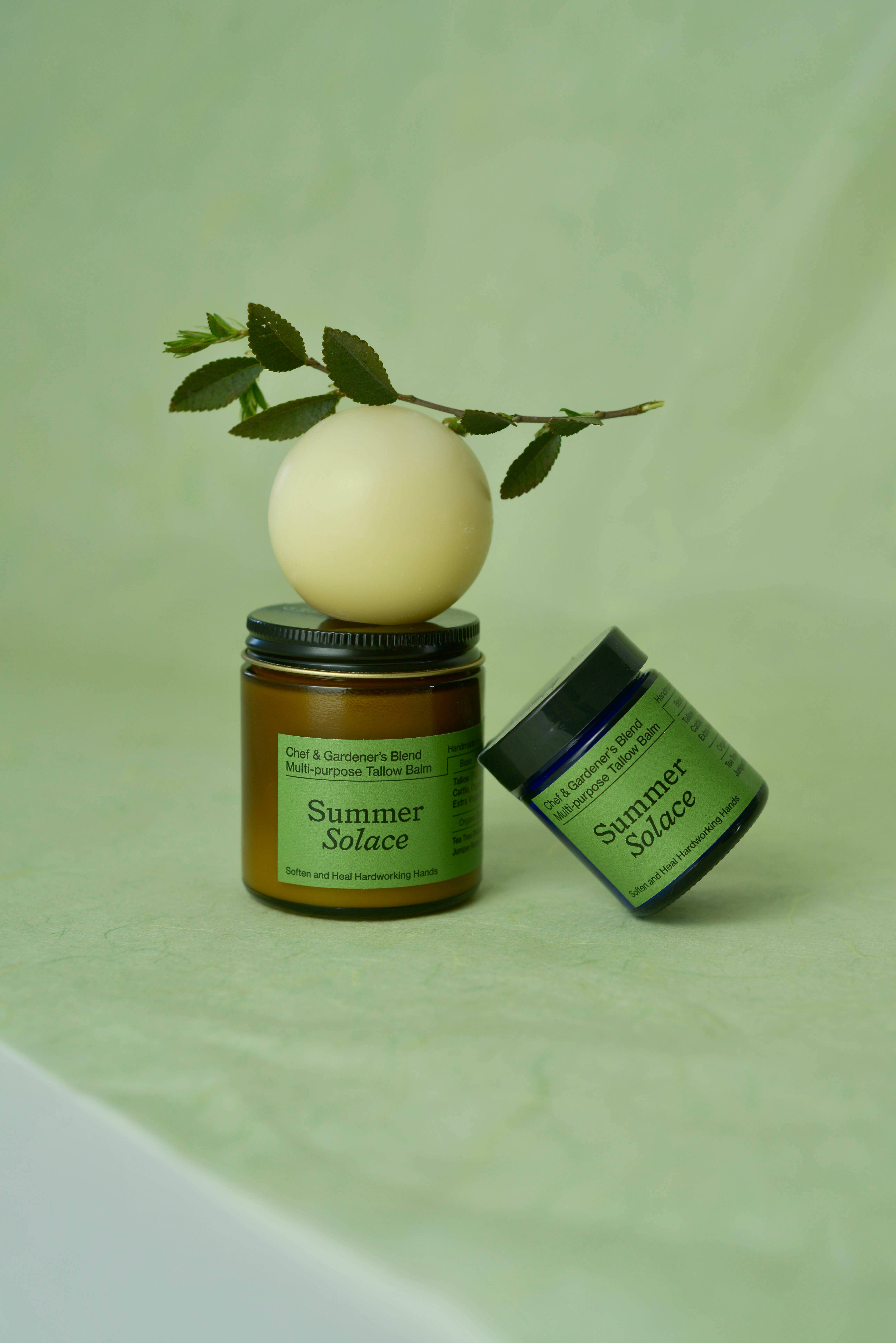 SUMMER SOLACE- Regenerative Tallow Beauty - Wholesale Anti-Aging Moisturizer - Chef & Gardener's Balm – Rosemary, Myrrh, Tea Tree – 50mL10