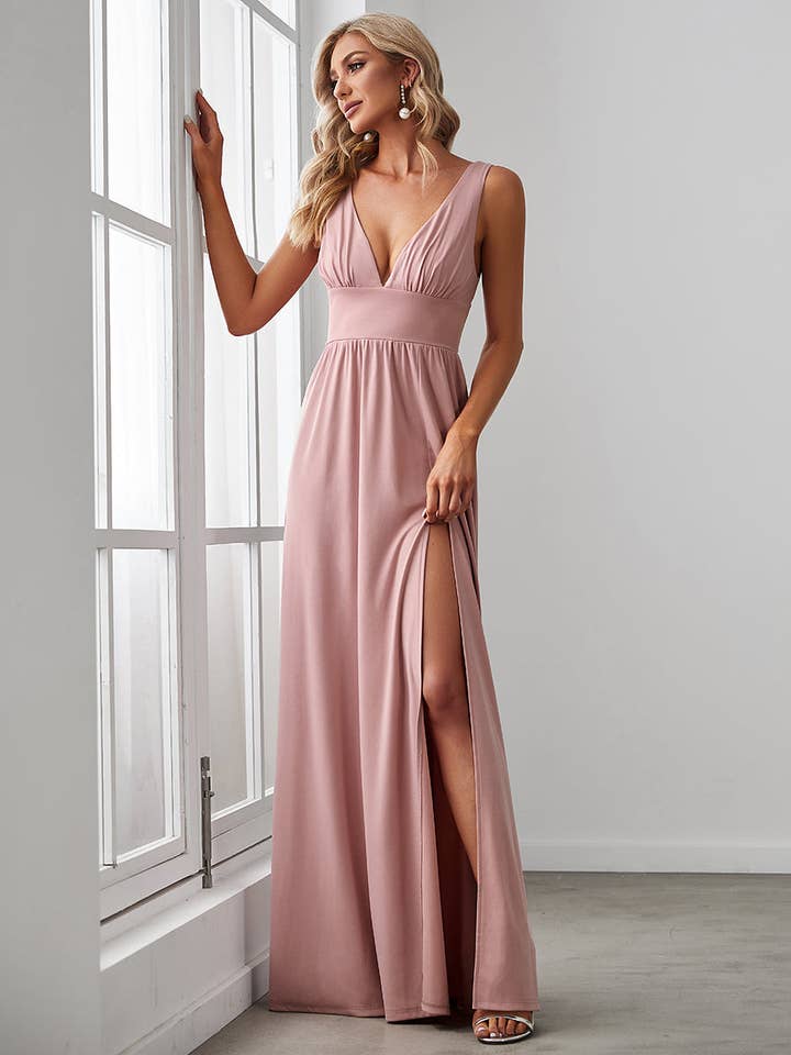 Ever-Pretty - Wholesale Dress - Women's - Deep V Neck Sleeveless Wholesale Bridesmaid Dresses