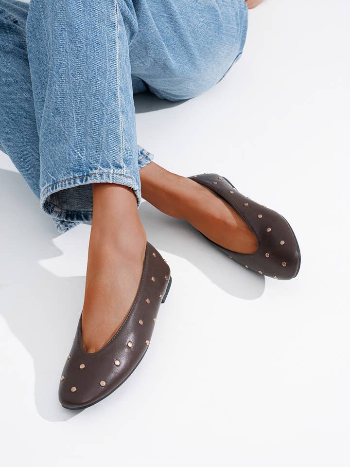 CEREZA - Wholesale Flats - Women's - STUDDED BALLET FLAT3