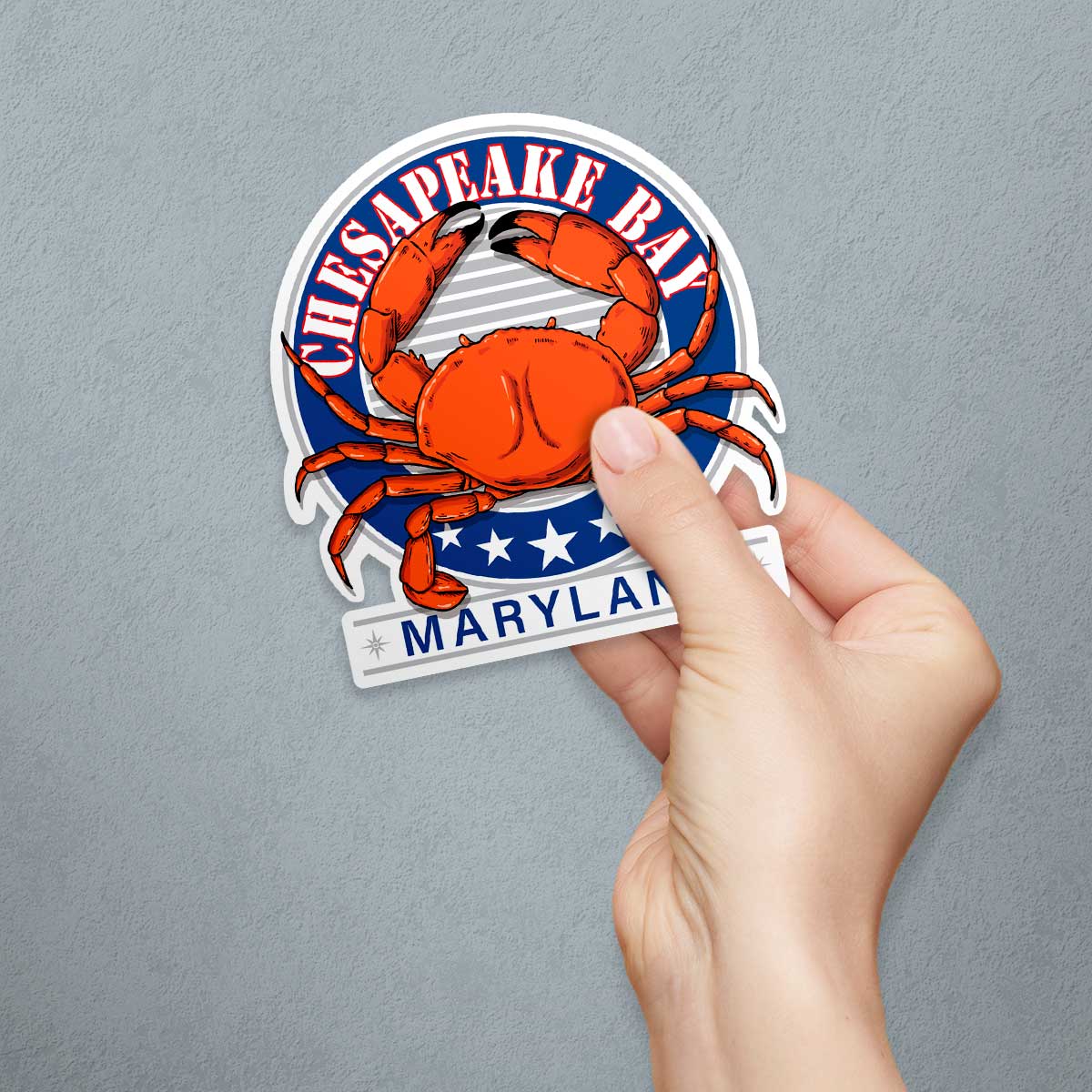 RetroPlanet - Wholesale Sticker - Chesapeake Bay Maryland Retro Crab Die Cut Vinyl Sticker0