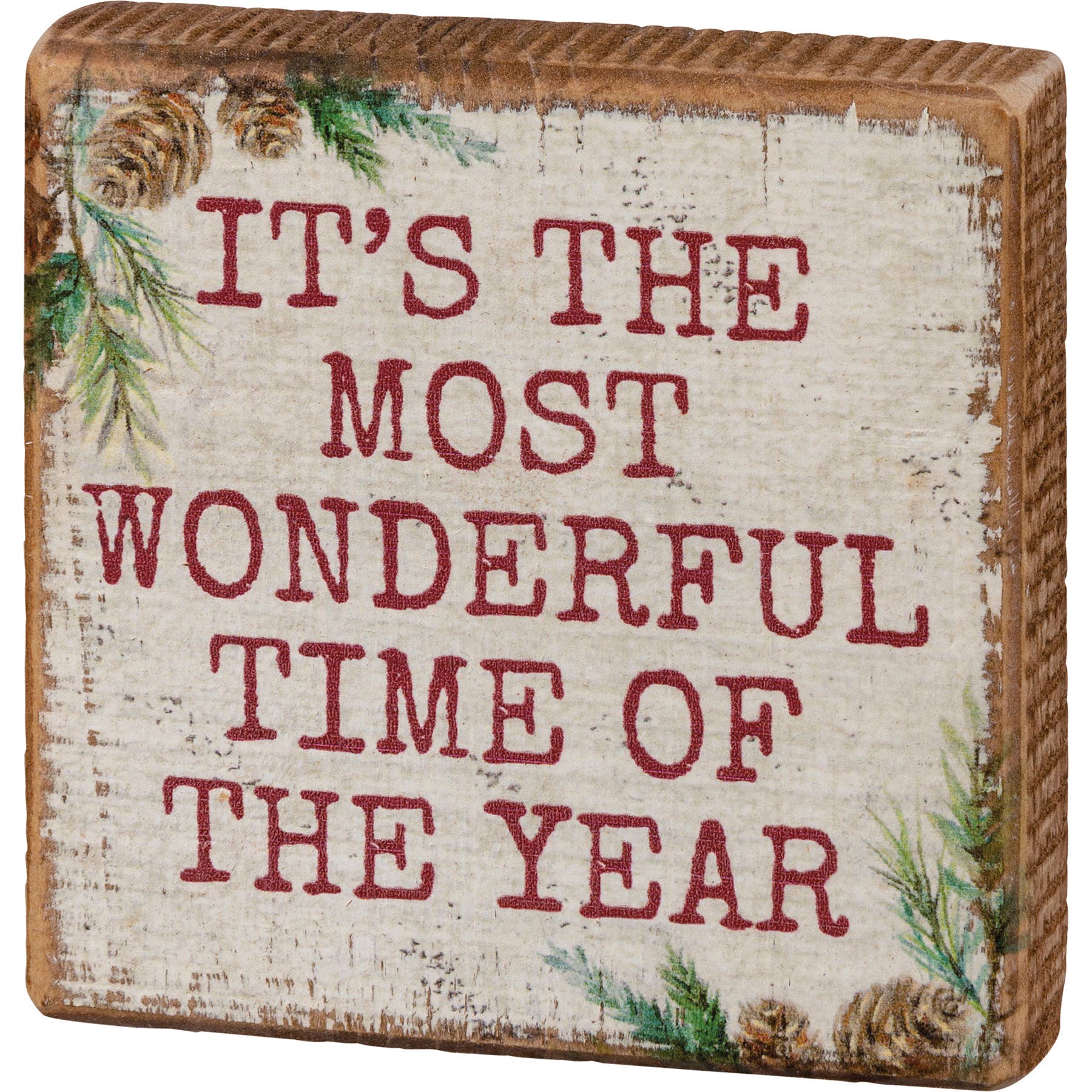 Primitives by Kathy - Wholesale Decorative Figurine - The Most Wonderful Time of The Year Block Sign0
