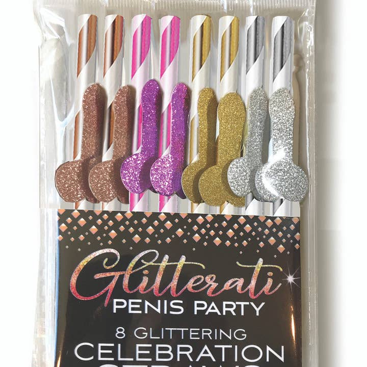 Little Genie Productions - Wholesale Drinking straw - Glitterati Penis Cocktail Straws1