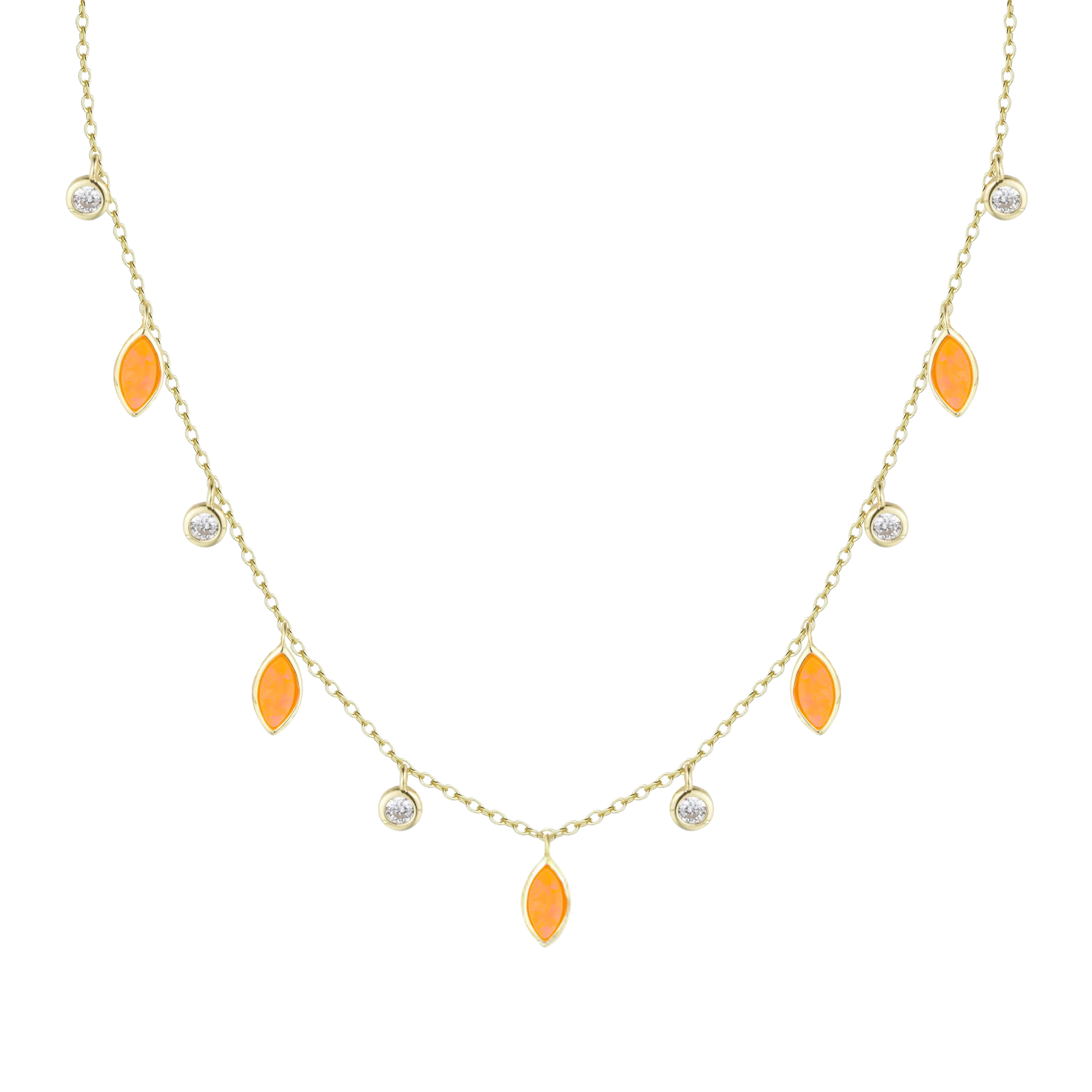 Kamaria Jewelry - Vendita all'ingrosso Collana con ciondolo/pendaglio - Collana girocollo con gocce di opale primaverile10