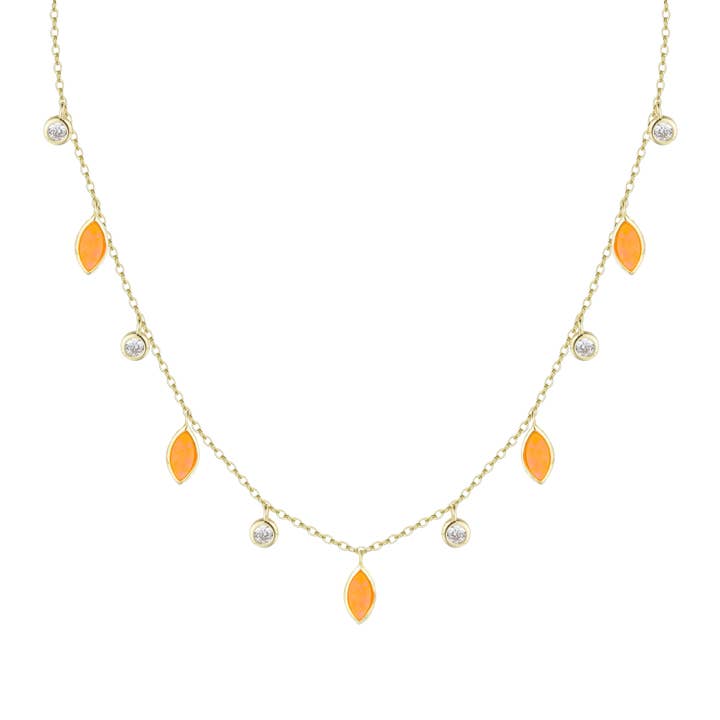 Kamaria Jewelry - Vendita all'ingrosso Collana con ciondolo/pendaglio - Collana girocollo con gocce di opale primaverile10