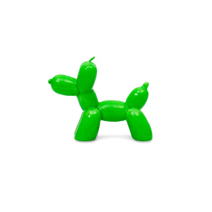 Helio Ferretti - Venta al por mayor Velas de diseño llamativo - VELA DE PERRO GLOBO VERDE - PINTADA A MANO HF2