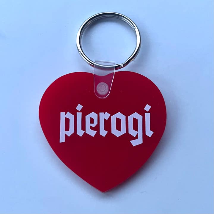 Pierogi heart Keychain keyring restaurant giftshop for wholesale by The Silver Spider
