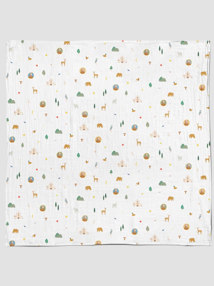 Saint François Couverture pour bébé Saint Francis Muslin Swaddle en vente sur Faire2