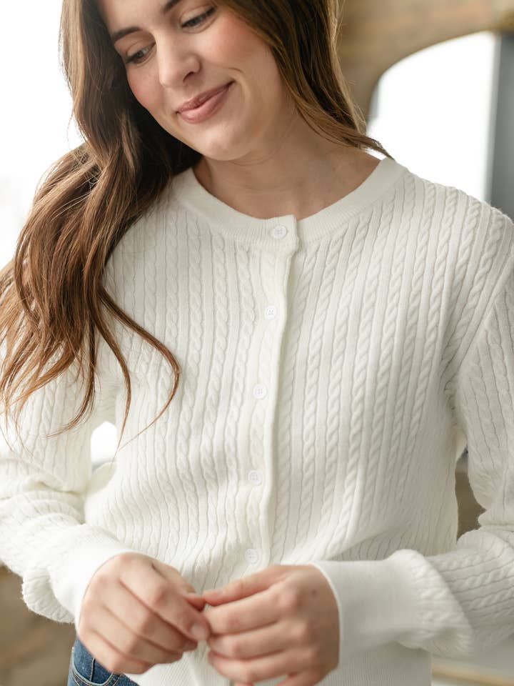 Mason Vit Knappad Kofta för wholesale av Inherit Clothing Company